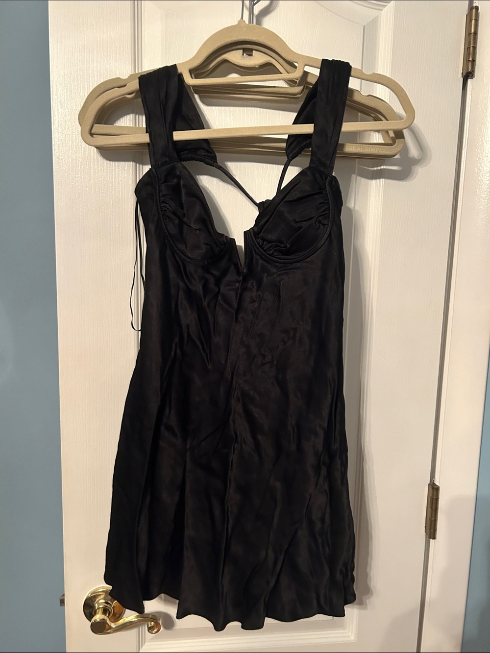 MOVING SALE Free People Black Satin Slip Dress